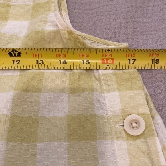 Madewell side button tank top in ginger check print. Size Xs - Picture 14 of 16